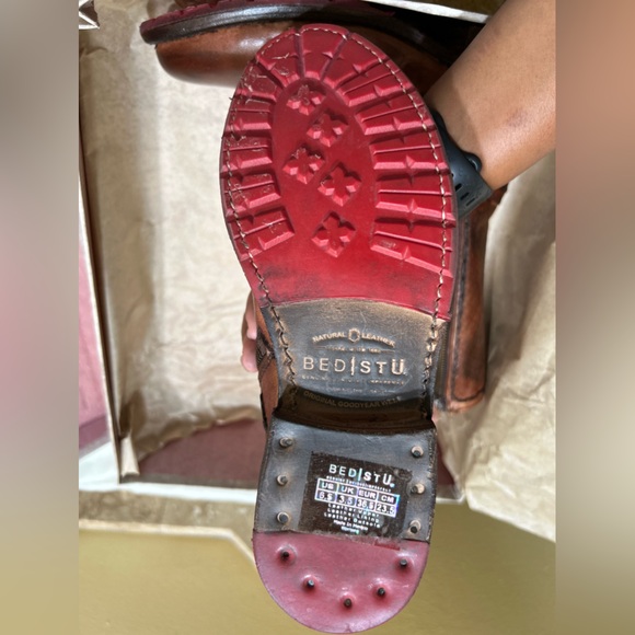 Bed Stu Hustle Leather Mid Calf Zipper Boots 6.5 Teak Rowan - Picture 6 of 11